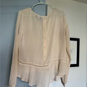 ASTR Cream Button-Back Blouse